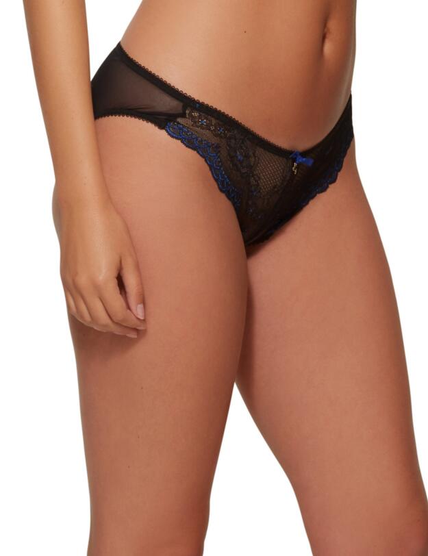 7714 Gossard Superboost Lace Short  - 7714 Black/Electric Blue 
