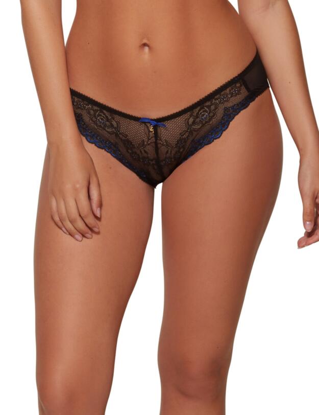 7714 Gossard Superboost Lace Short  - 7714 Black/Electric Blue 