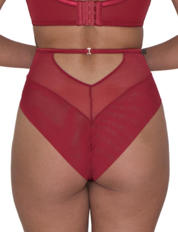 Scantilly by Curvy Kate Fallen Angel High Waist Brief in Garnet Red