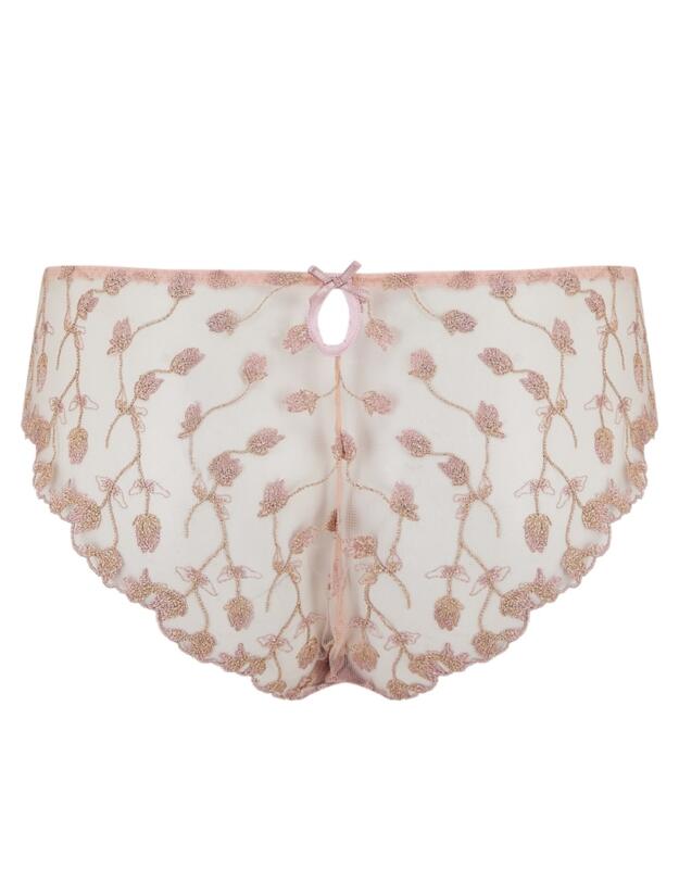 Muse by Coco De Mer Elizabeth Brazilian Knicker in Pink