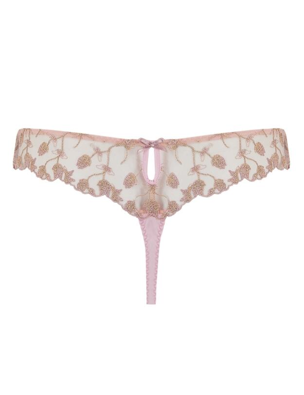 Muse by Coco De Mer Elizabeth Skirted Thong in Pink