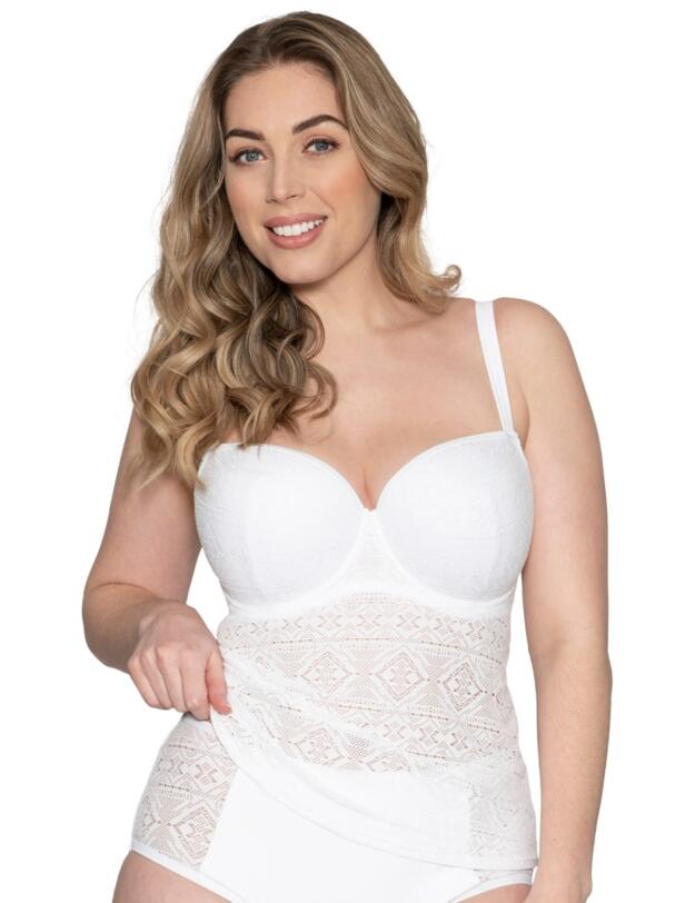 Curvy Kate Rush Padded Tankini Top in White