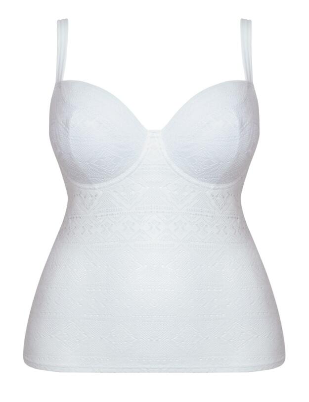 Curvy Kate Rush Padded Tankini Top in White