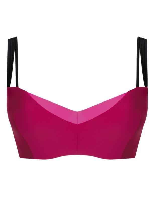 Curvy Kate Subtropic Balcony Bikini Top in Cherry Red/Pink