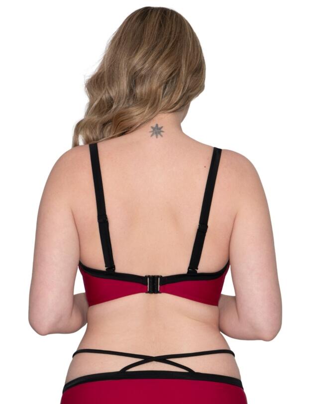 Curvy Kate Subtropic Plunge Bikini Top in Cherry Red/Pink