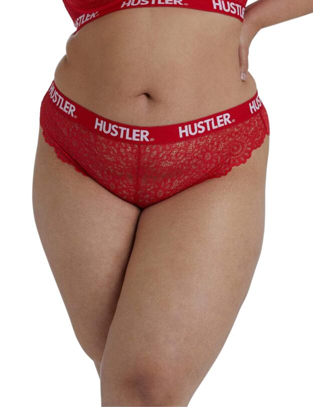  Playful Promises Hustler Curve Lace Brief Red