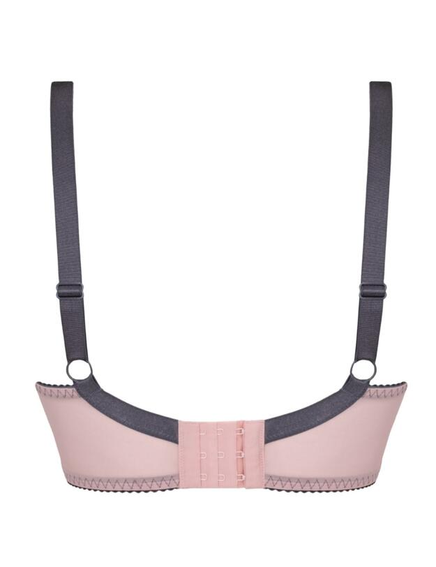 Curvy Kate Victory Pin-Up Balcony Bra in Grey/Pink