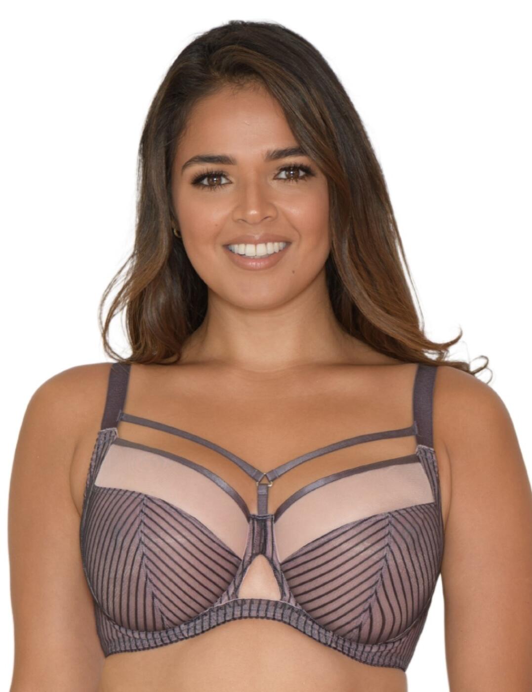 Curvy Kate Victory Pin-Up Balcony Bra in Grey/Pink