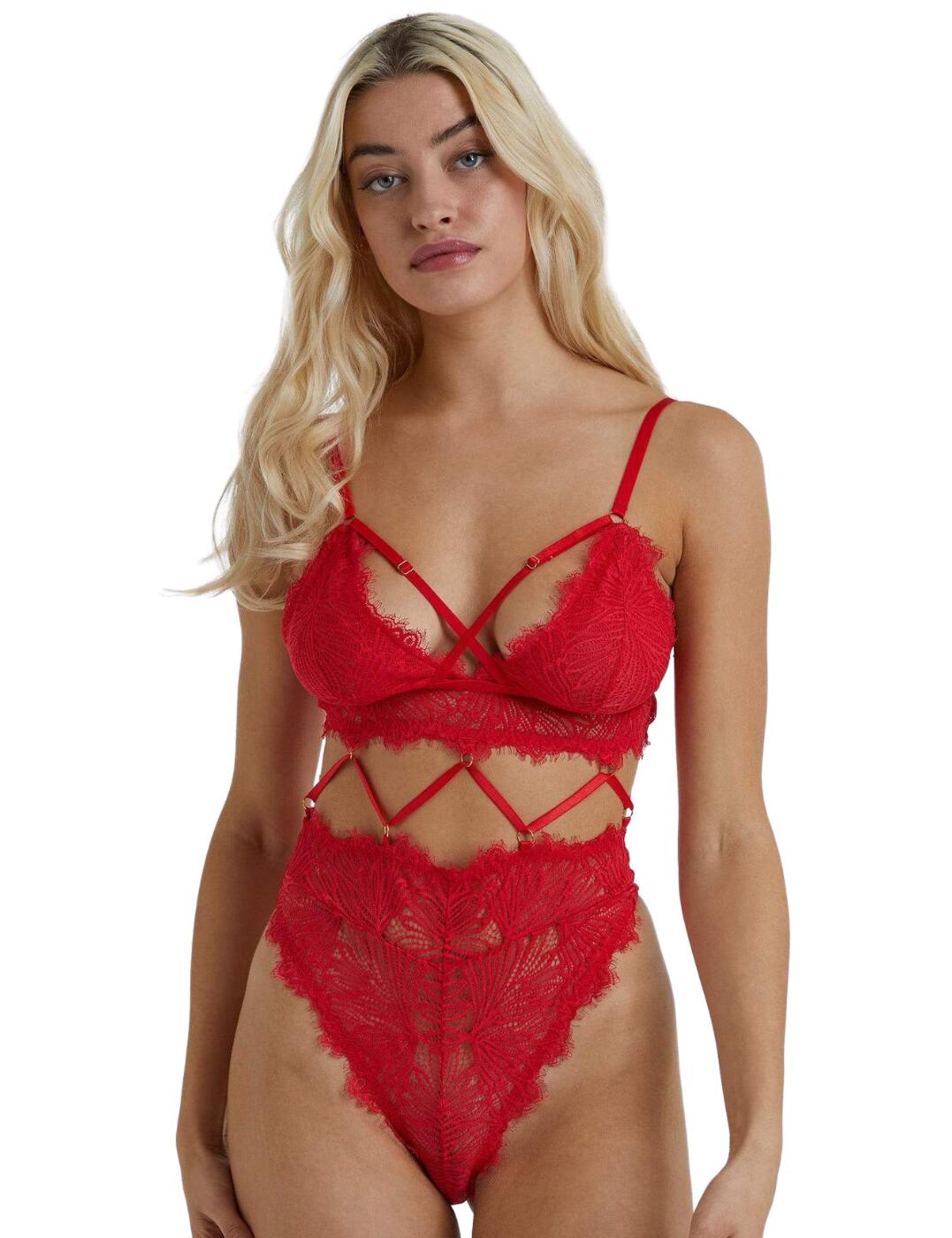 Wolf & Whistle Angelica Lace Body Red