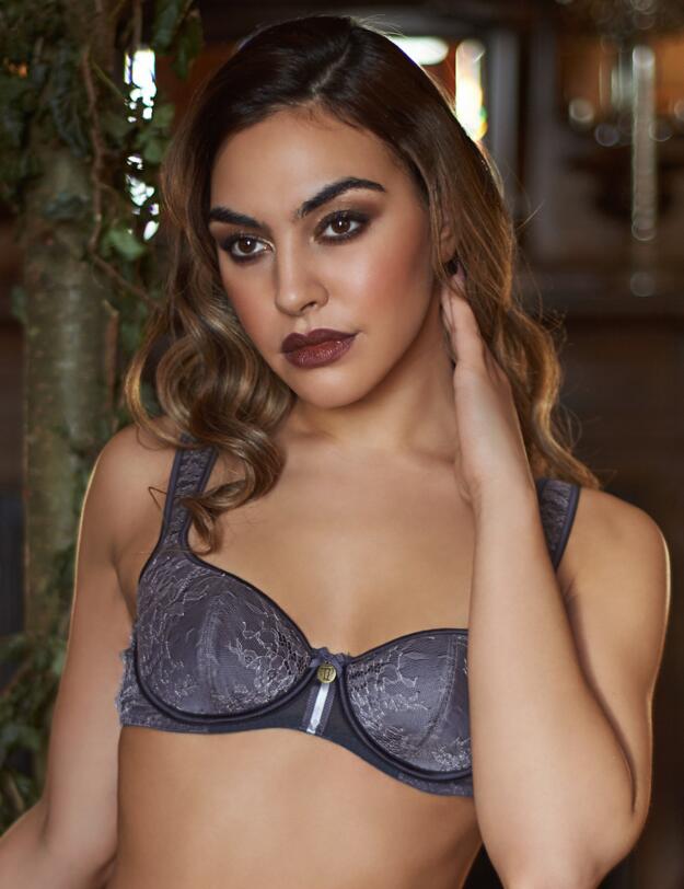 Tallulah Love Tara Balcony Bra Gunmetal
