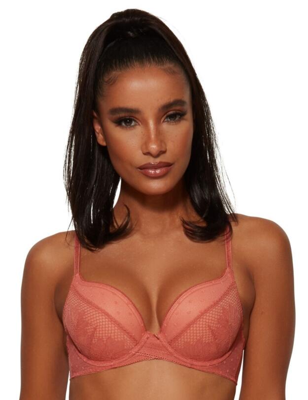 Gossard Boho Lace Padded Plunge Bra Dusty Cedar
