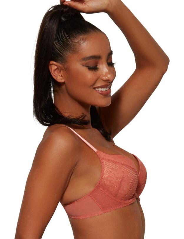 Gossard Boho Lace Padded Plunge Bra Dusty Cedar