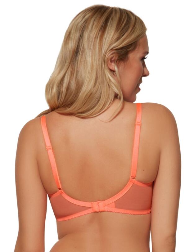 Gossard Superboost Lace Non-Padded Plunge Bra in Neon Coral