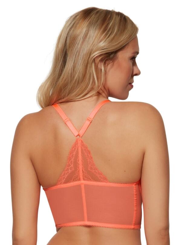 Gossard Superboost Lace Deep V Bralette in Neon Coral