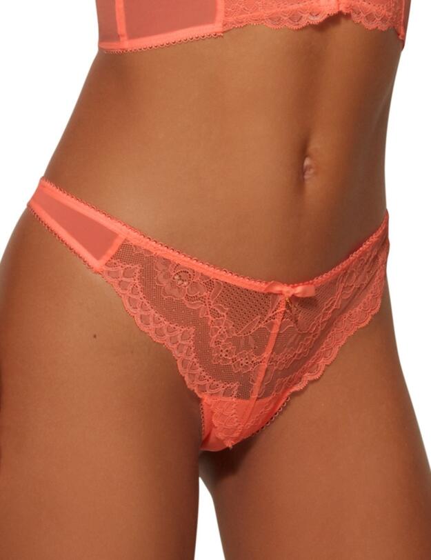 Gossard Superboost Lace Thong in Neon Coral