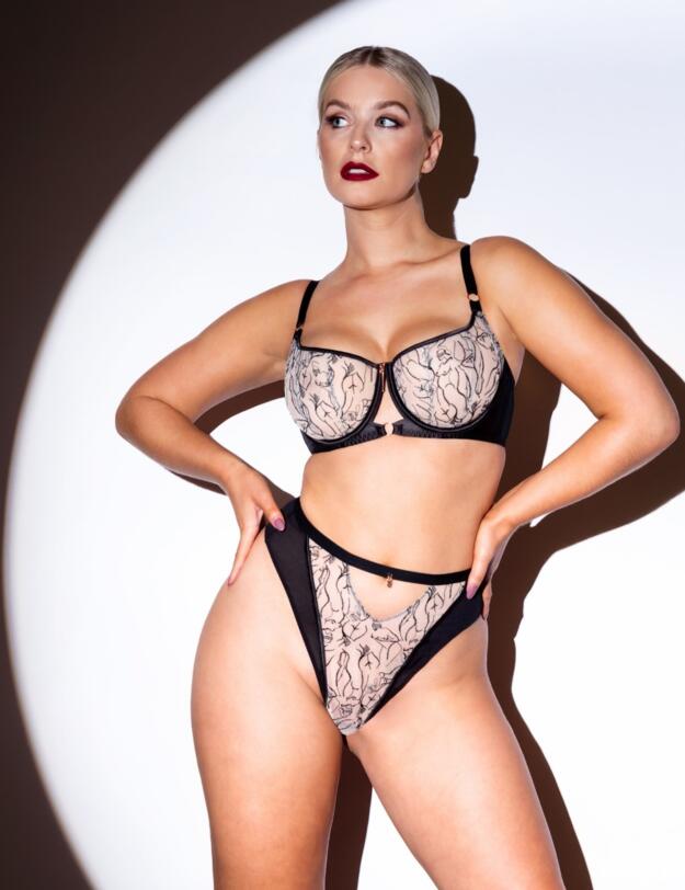 Scantilly by Curvy Kate Sex Education Balcony Bra in Black/Latte