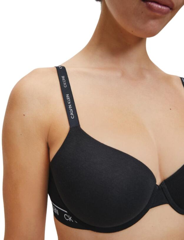 Calvin Klein CK One Cotton T-Shirt Bra in Black