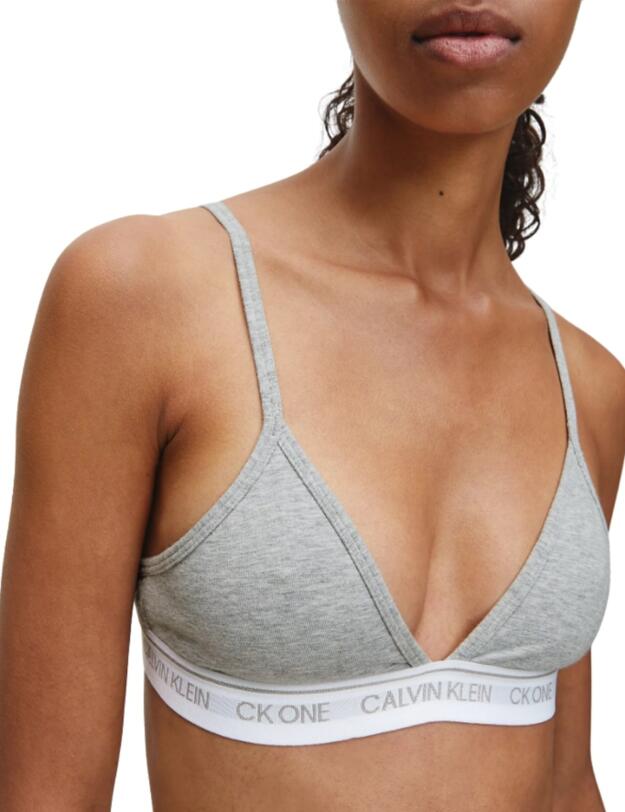  Calvin Klein CK One Cotton Triangle Bra in Grey Heather