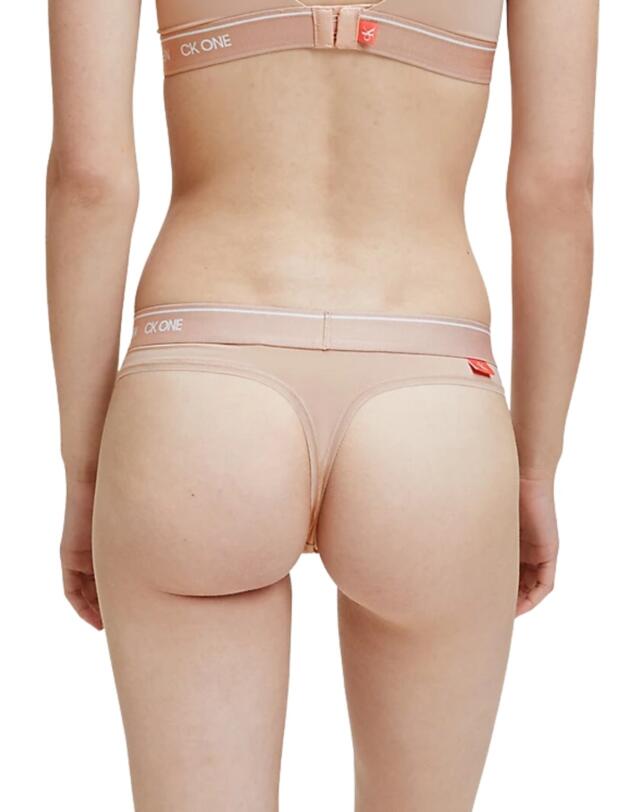 Calvin Klein CK One Cotton Thong in Honey Almond