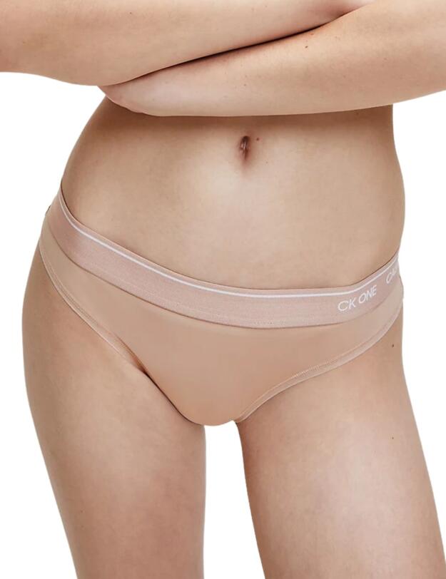 Calvin Klein CK One Cotton Thong in Honey Almond