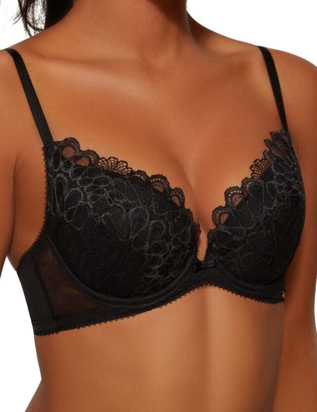 Gossard Swirl Padded Plunge Bra Black 