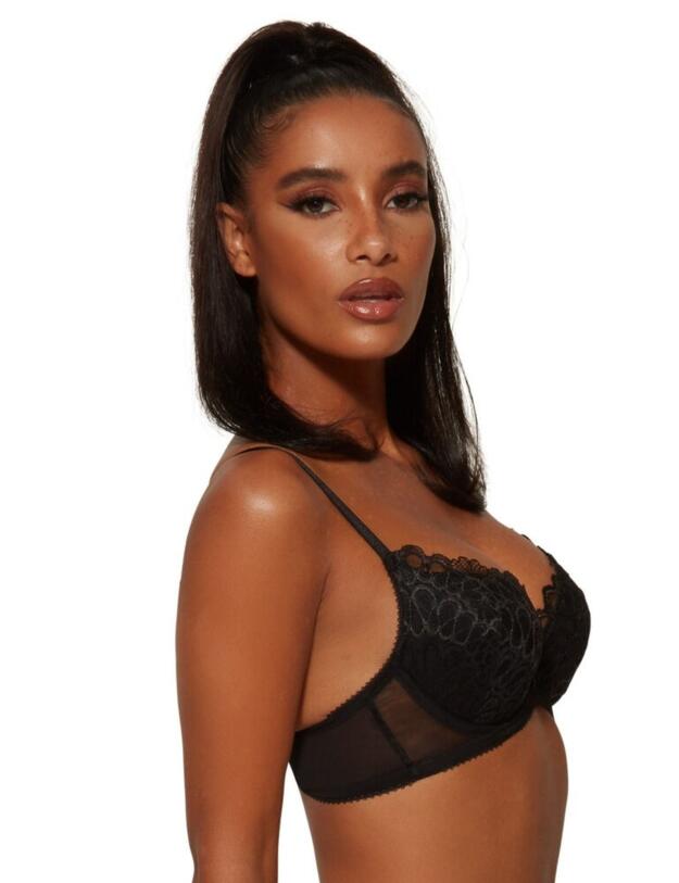Gossard Swirl Padded Plunge Bra Black 