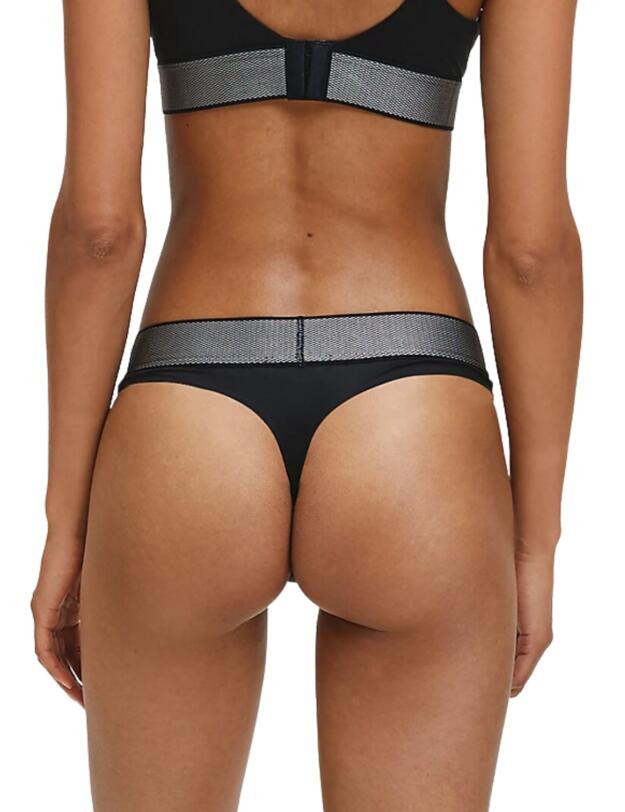 Calvin Klein Customised Stretch Thong in Black