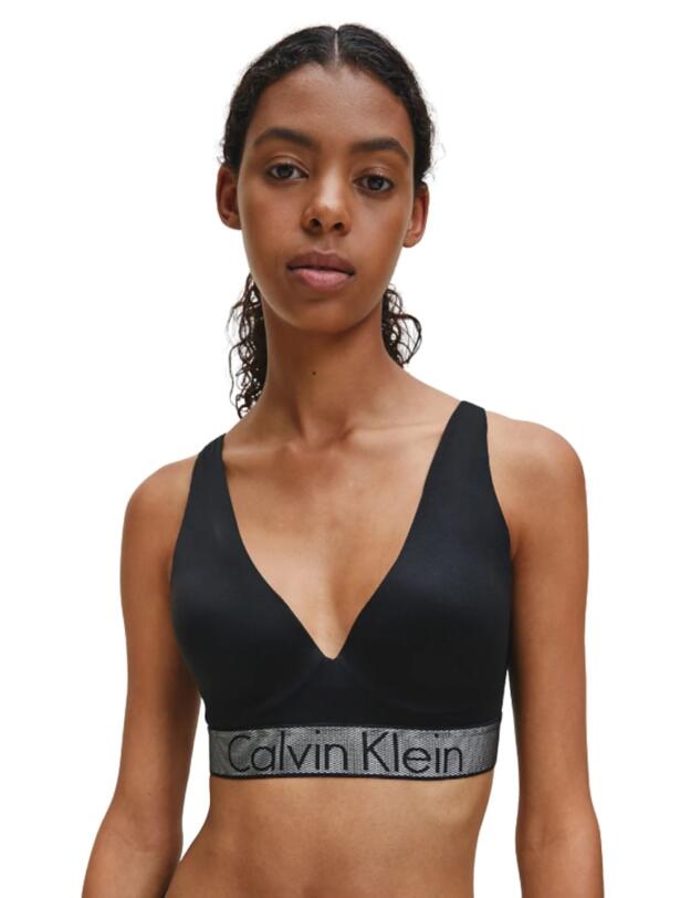 Calvin Klein Customised Stretch Push-Up Plunge Bra in Black