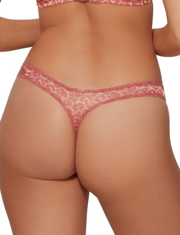 Gossard Glossies Leopard Thong Blush/Print
