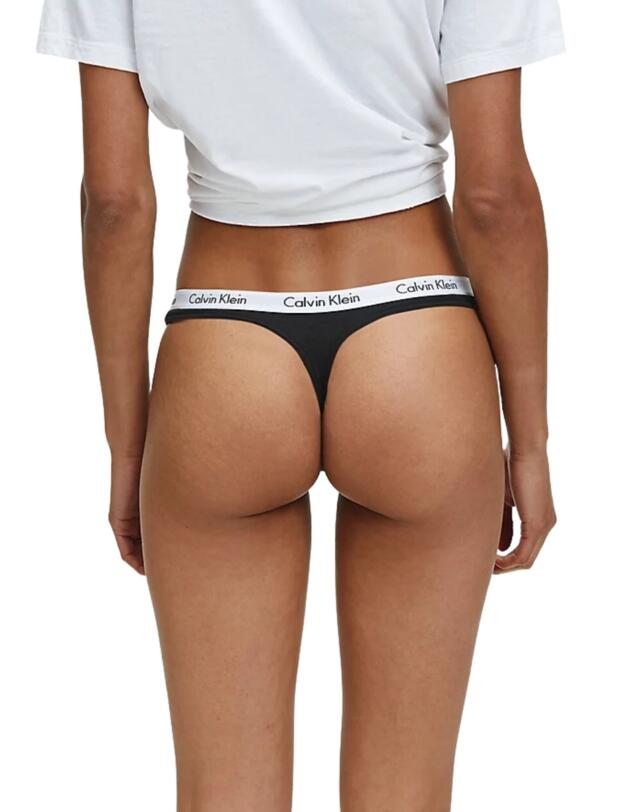 Calvin Klein Carousel Thong 3 Pack in Black/White/Black