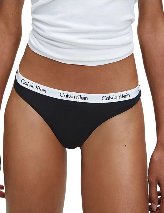 Calvin Klein Carousel Thong 3 Pack in Black/White/Black