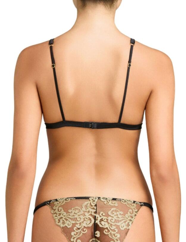 Coco De Mer Hikaru Soft Cup Bra Black and Gold 