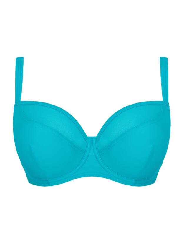 Curvy Kate Sheer Class Balcony Bikini Top in Turquoise