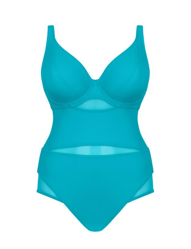 Curvy Kate Sheer Class Swimsuit in Turquoise