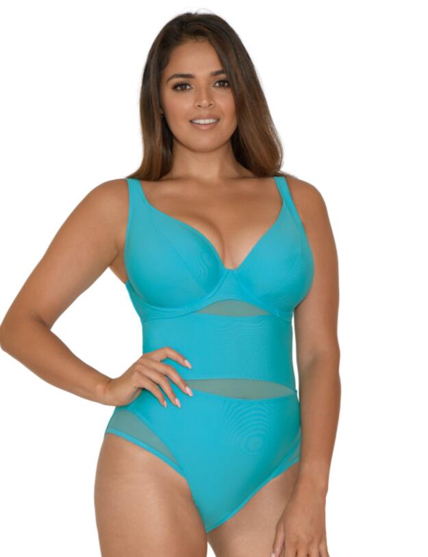 Curvy Kate Sheer Class Swimsuit in Turquoise