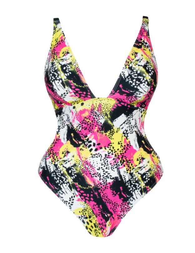Curvy Kate Sea Leopard Wireless Plunge Swimsuit in Print Mix