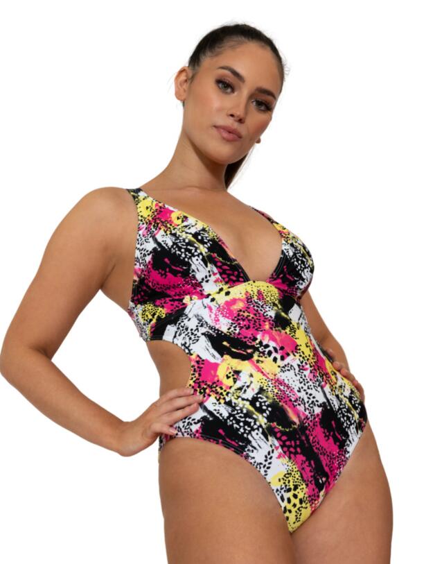 Curvy Kate Sea Leopard Wireless Plunge Swimsuit in Print Mix
