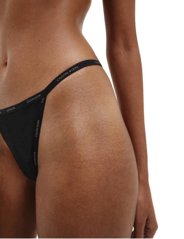 Calvin Klein Sheer Marquisette Thong in Black