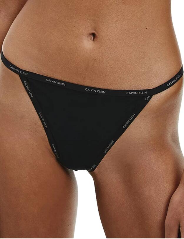 Calvin Klein Sheer Marquisette Thong in Black
