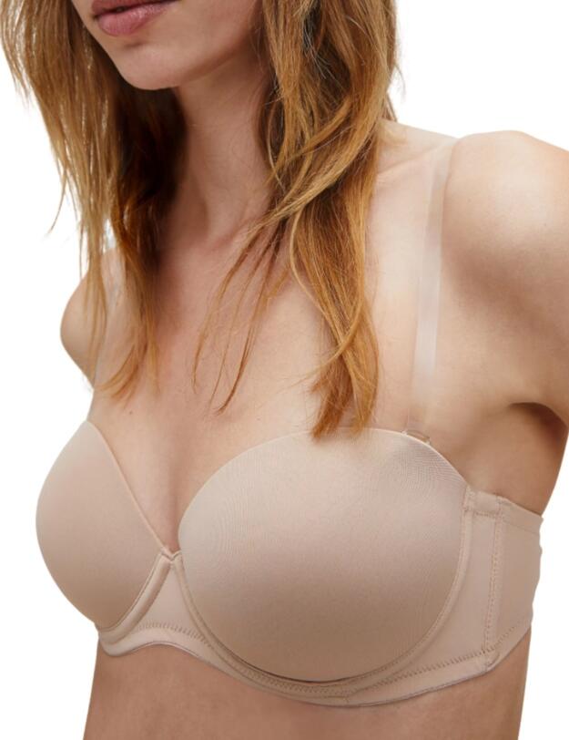 Calvin Klein Perfectly Fit Flex Strapless Bra in Sanddune
