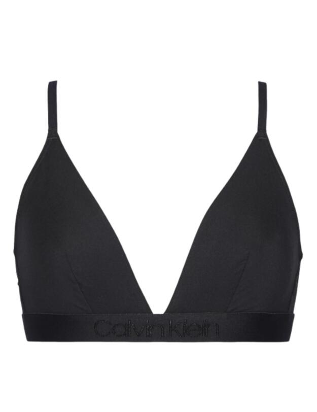 Calvin Klein Tonal Logo Triangle Bra in Black