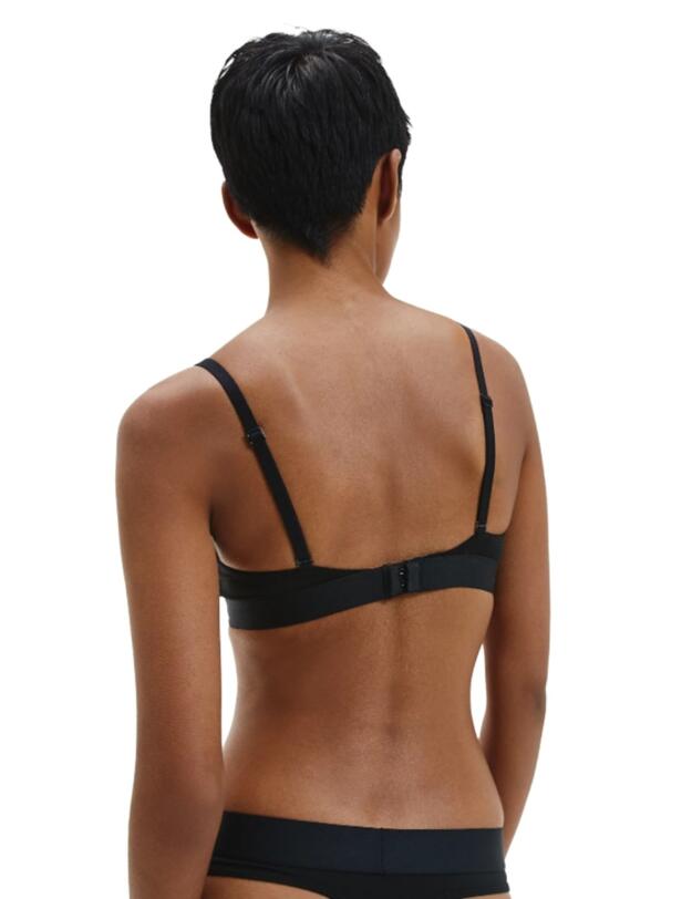 Calvin Klein Tonal Logo Triangle Bra in Black