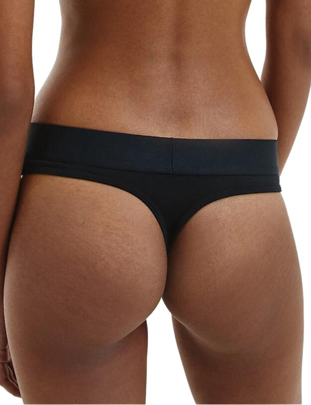 Calvin Klein Tonal Logo Thong in Black