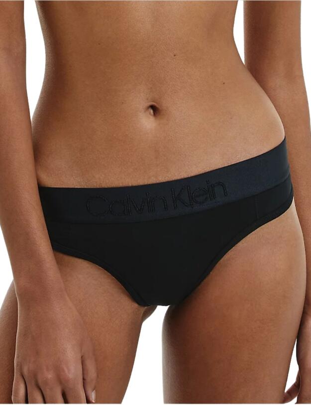 Calvin Klein Tonal Logo Thong in Black