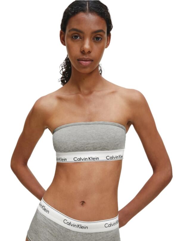 Calvin Klein Modern Cotton Bandeau Bra in Grey Heather