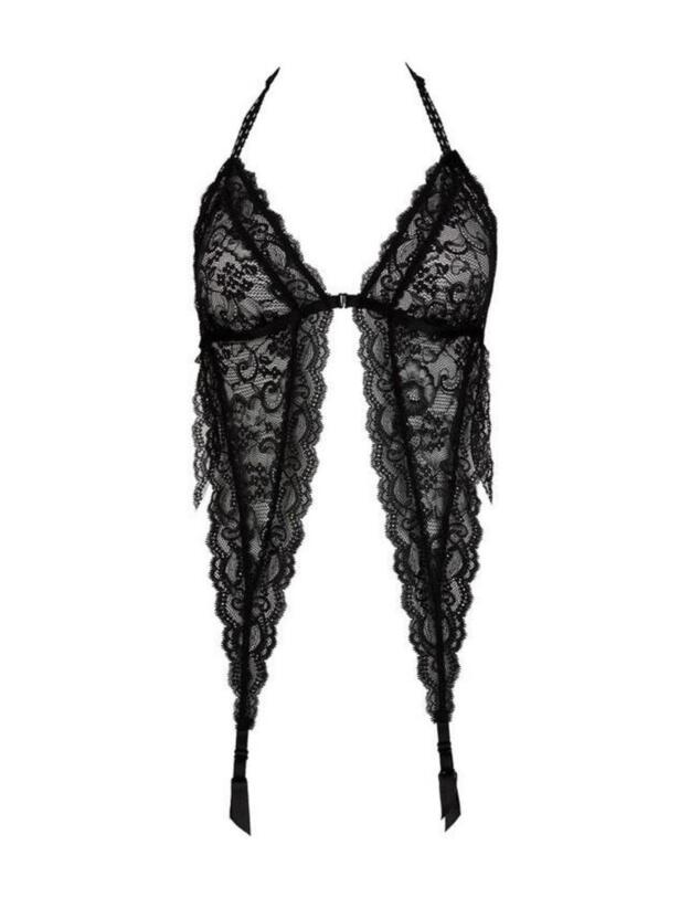Aubade Boite A Desir Triangle Bra with Suspenders in Black