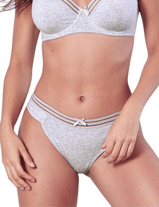 Pour Moi Twist Cotton Brief Grey Marl