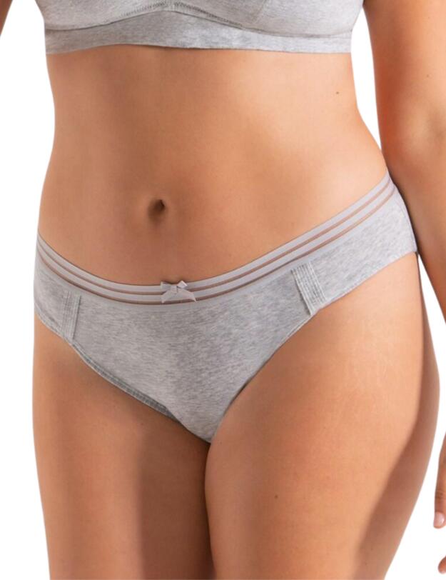 Pour Moi Twist Cotton Brief Grey Marl