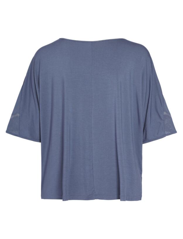 Calvin Klein Short Sleeve V-Neck Top Scorched Denim