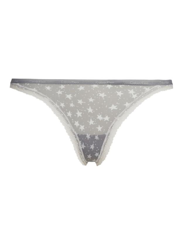 Calvin Klein Bottoms Up Thong in Elementary Stars Grey